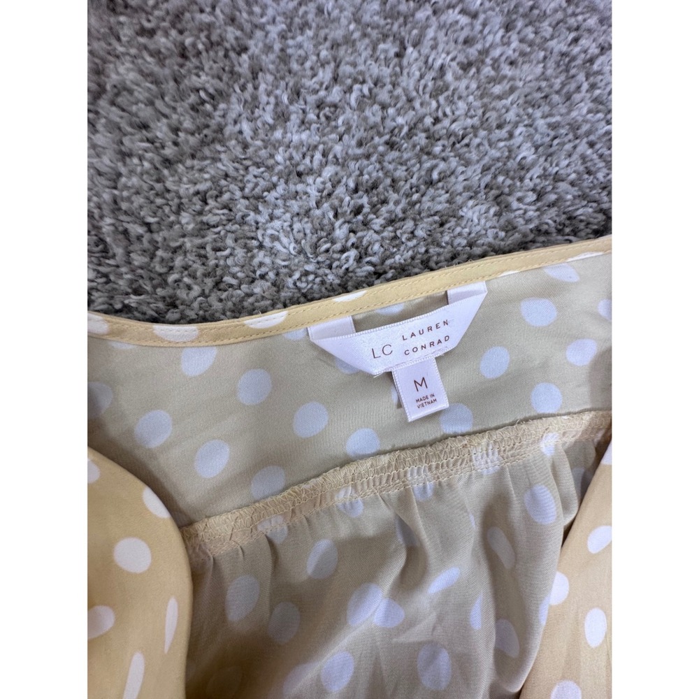 LC Lauren Conrad Yellow Polka Dot Tie Grace Kelly | Soft Girl | Emily in Paris M - Picture 4 of 6